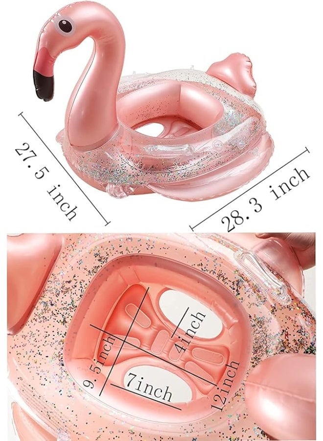 TAPIT Inflatable Flamingo Pool Floats for Kids Swim Rings with Safety Seat and Handle Pool Tubes for Floating Fun Beach Floaties Summer Party Pool Toys for Toddlers Swimming Ring - Image 3